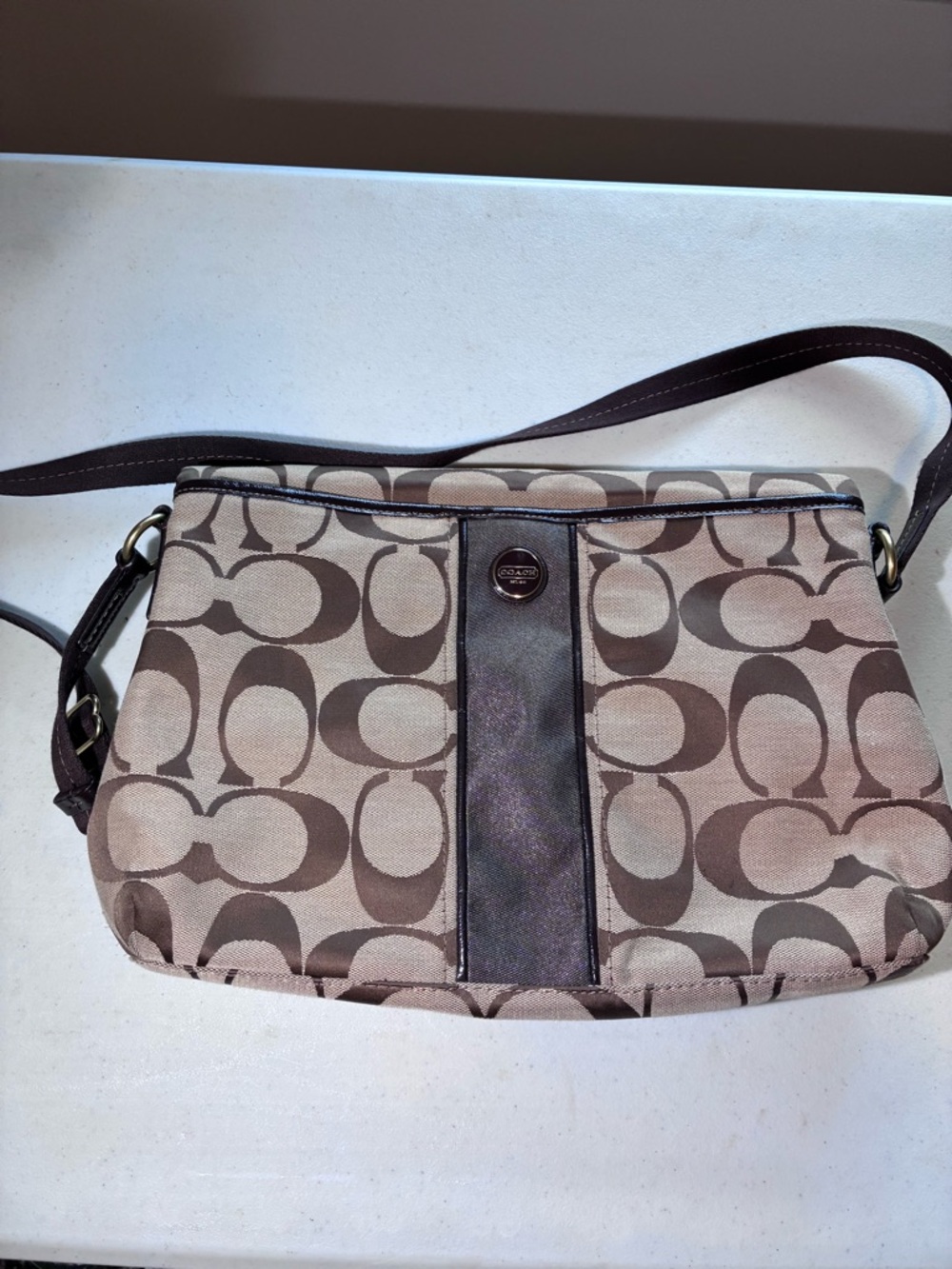 Coach Signature Canvas Tote in Brown and Tan - Picture 2 of 14